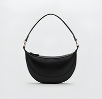 Sac à bandoulière tendance vintage pour femme en cuir véritable noir, sac hobo demi-lune minimaliste avec quincaillerie dorée