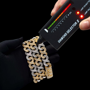 925 Sterling Silver Fine Gold plated VVS Natural Moissanite Lab Grown Diamond Hip-Hop Infinity Necklace Link Chain for <b>men</b>/Women - Product Image 3