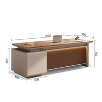 Scrivania Direzionale OEM in Legno con Cassettiera Laterale Chiudibile, Tavolo da Lavoro per Ufficio con Foro per Cavi