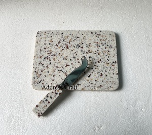Logo personnalisé prix de gros planche à découper en terrazzo couteau à fromage manche en terrazzo style classique bloc à découper en terrazzo - Product Image 5