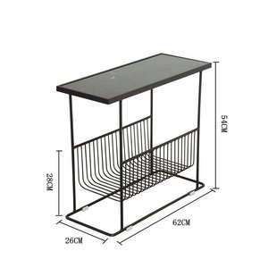 Minimalist SST017 Living Room Furniture Durable Iron Metal Frame <b>Side</b> <b>Table</b> with Classic Stone Top <b>Storage</b> Modern Design - Product Image 5