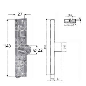 Serrure à double expansion pour portes battantes, cylindre à goupille, boîte en acier galvanisé - Product Image 1