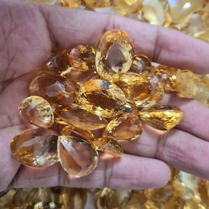 Lot de pierres de citrine naturelle de qualité AA, pierres taillées de haute qualité, pierres jaunes facettées pour la fabrication de bijoux, formes variées, pierres en vrac - Product Image 3