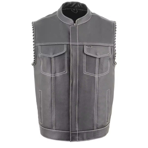 Respirant 2025 vente la plus chaude nouvelle conception personnalisée pour les hommes gilet de moto professionnel gilet en cuir de Style Crocodile pour les hommes - Product Image 3