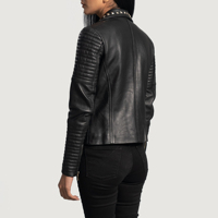 Nouvelle Arrivée Vestes d'extérieur pour femmes en cuir véritable, personnalisées, cloutées, imprimées, respirantes, coupe-vent, imperméables, style motard vintage, hiver