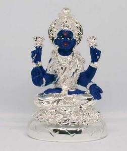 Estatua de Ídolo del Dios Hindú Jai Shree Krishna, Hecha a Mano, Plateada, Azul, Decoración Artística para el Hogar, Sala de Estar, Boda - Product Image 2
