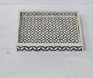 Bandeja de servicio de lujo con incrustaciones de hueso Bandeja de servicio de alimentos Bandeja de incrustaciones de madreperla y hueso de F S International - Product Image 5