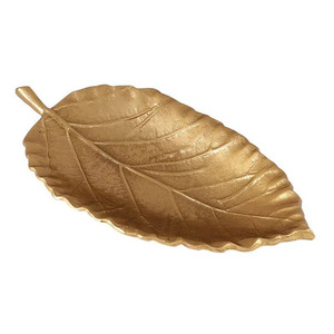 Metal Leaf Serving <b>Platter</b> Vintage Design Serving Tray for Home or Special Occasions Stoneware Dishes - Product Image 3
