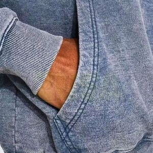 Sweat à capuche pull lavé à l'acide de haute qualité pour hommes imprimé personnalisé surdimensionné à manches longues 100% coton sweats à capuche pour hommes de base pour l'hiver - Product Image 5