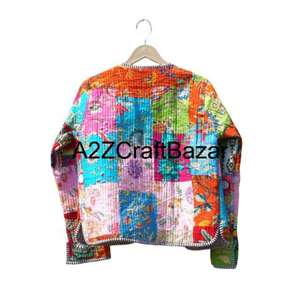 Chaqueta 100% Algodón Puro para Mujer, Reversible, Acolchada, con Estampado Floral para Otoño e Invierno, para Bodas y Fiestas - Product Image 6