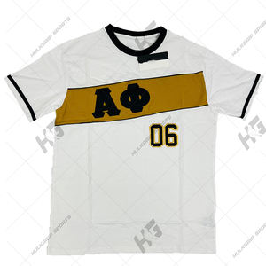 Camiseta Personalizada de Manga Corta, 100% Algodón, Ecológica y Transpirable, Uniforme de la Fraternidad Alppha Phi, Estilo Griego, para Universidad, Venta al Por Mayor - Product Image 4