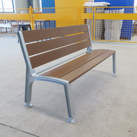 Bancs d'école robustes avec structure métallique et assise en bois traditionnelle 3 places, banc d'école en bois et acier doux durable (taille personnalisable)