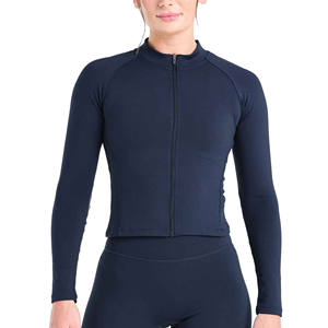 Chaqueta de gimnasio con logotipo personalizado para mujer, forro polar holgado Totalmente personalizado con cremallera larga, ropa informal, procesamiento de punto de estilo más famoso - Product Image 1