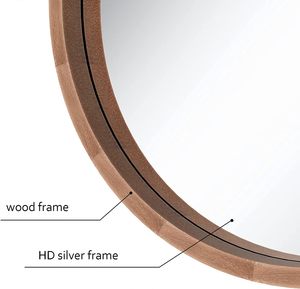 High Quality 24 Inch <b>Round</b> Wood Wall <b>Mirror</b> Rustic Farmhouse <b>Bathroom</b> Vanity <b>Mirror</b> for Home Decorative Use - Product Image 5