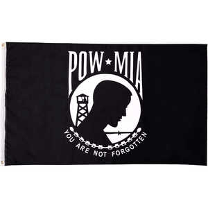 Bandera POW MIA 3x5 para Exteriores - Banderas Militares Resistentes del Ejército con la Inscripción 'No se Osobrece', Pancartas de Prisioneros de Guerra con Ojales de Latón - Product Image 6