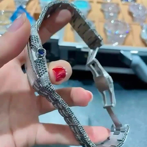 นาฬิกาเพชรแบบเต็มสำหรับผู้ชายและผู้หญิงสุดหรูระดับไฮเอนด์ดูหรูหราออกแบบได้ตามต้องการสไตล์ฮิปฮอปทำจากสเตนเลสสตีล - Product Image 3