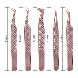 Venta directa, juegos de pinzas para pestañas hechas en fábrica, diferentes diseños, kits de herramientas de extensión de pestañas postizas de acero inoxidable - Product Image 2