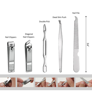 ชุดเครื่องมือทำเล็บเท้าแบบมืออาชีพ16ชิ้นชุดเครื่องมือดูแลความงามแบบขัดเงาพร้อมกล่องซิปสำหรับความงามที่กำหนดขนาดเองได้ - Product Image 4