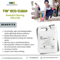 Nettoyant liquide bio-enzymatique T1B Eco Clean pour sols en carrelage et en bois, contrôle des odeurs, sans OGM