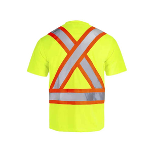 Venta al por mayor de alta visibilidad de la construcción fluorescente de alta visibilidad ropa de trabajo de invierno camiseta deportes de seguridad personalizada camisetas de trabajo - Product Image 3