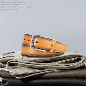 Cinturón de Vestir para Hombre de Cuero Genuino de Alta Calidad 2026, Hebilla con Logo Personalizado para Ropa Formal y Jeans, Venta al Por Mayor - Product Image 2