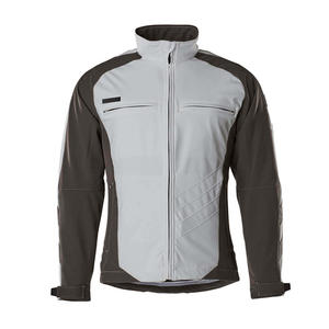 Chaquetas Softshell Personalizadas para Hombre con Paneles en Contraste, Cuello Alto, Bolsillos en el Pecho, Resistentes al Viento, Venta al por Mayor Directa de Fábrica - Product Image 2