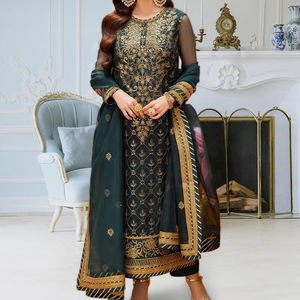 Latest New Pakistani 3-Piece Chiffon Collection for Women Best Quality Bridal Party Wear Salwar Kameez Customized Color - Product Image 1