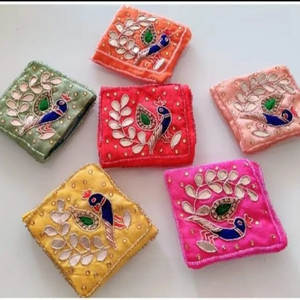Mehndi Sangeet <b>Gifts</b> Coin Pouch <b>Bags</b> Beaded Peacock Embroidered Indian Wedding Ethnic Favors <b>Bridesmaid</b> <b>Gifts</b> Henna Giveaway - Product Image 1