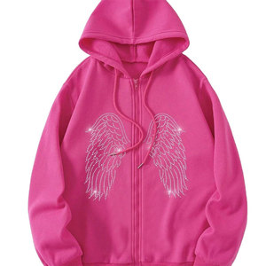 Pulls à capuche en gros avec strass, personnalisez votre propre design avec logo de marque, pulls à capuche pour l'hiver - Product Image 6