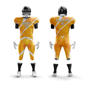 Venta caliente logotipo personalizado fútbol americano Jersey conjunto transpirable poliéster uniformes de manga corta talla grande para los niños Tasa de fábrica - Product Image 1