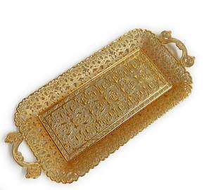 Décor de mariage meilleure vente plateau de service en métal solide plateaux décoratifs utilisés par la décoration de la maison, du Restaurant et de l'hôtel - Product Image 5