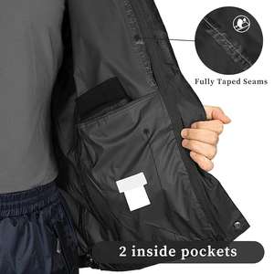 Custom Men's Slim Fit Windbreaker <b>Jacket</b> Lightweight <b>Packable</b> with Hood Breathable Quick Dry Fabric Zipper Closure Winter Ready - Product Image 4