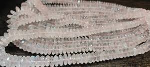 Cuentas de piedras preciosas facetadas de cuarzo rosa natural, forma de Rondelle de corte alemán, hebra de 9-12mm, cuentas rosas graduadas de 8 pulgadas de largo - Product Image 4