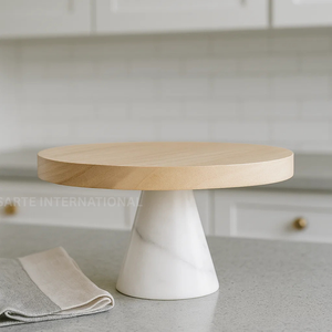 Soporte de pastel de madera de nuevo diseño fabricante directo al por mayor con base de mármol mesa de fiesta panadería personalizada herramientas de pastel - Product Image 5