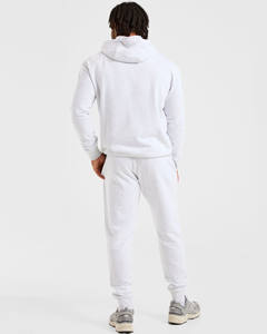 Sudaderas con capucha y pantalones de chándal para hombre con logotipo personalizado básico gris de alta calidad, mezcla de algodón, sudaderas con capucha para entrenamiento de gimnasia para hombre - Product Image 4