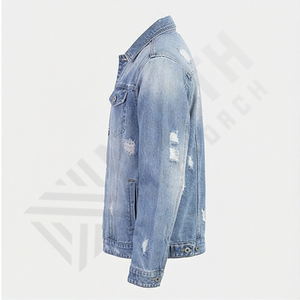 Chaqueta Vaquera de Invierno Personalizable para Hombre, Chaqueta de Mezclilla de Algodón de Alta Calidad, Cuello Camisero, Chaqueta de Moda Entallada para Hombre - Product Image 3