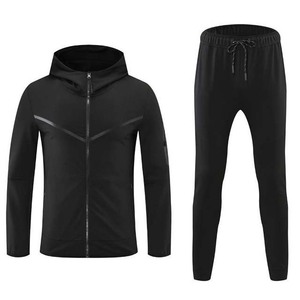 Survêtement pour homme 2 pièces ensembles sweat à capuche zippé survêtements athlétiques jogging ensemble tenue décontractée avec poches survêtements de sport - Product Image 6