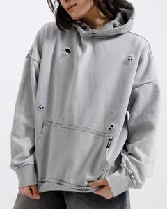 Sudadera con Capucha para Mujer, Estilo Urbano Personalizado, Tendencia Actual, 400 g/m², Algodón Grueso, Felpa Francesa, Lavado Vintage Desgastado - Product Image 1