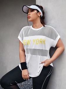 T-Shirt en coton et Polyester de qualité supérieure pour femme, haut blanc respirant pour l'entraînement physique - Product Image 5