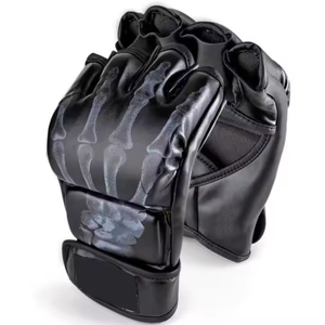 Dolanto Gants MMA pour hommes en cuir de vachette de qualité supérieure plus rembourré respirant pour le sport Protection des mains Porter dans la boxe d'arts martiaux - Product Image 2
