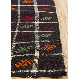 พรมขนสัตว์ถักมือลายเรขาคณิต Nuray สีเทาและสีดำ ทอแบบเรียบ สำหรับห้องนั่งเล่น พรมรูปสี่เหลี่ยมผืนผ้าลายทางสำหรับห้องโถง วัสดุวิสโคส - Product Image 4