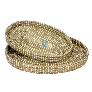 Gran oferta bandeja otomana Top Serveware Seagrass agua Jacinto bandeja despensa organizador para el hogar - Product Image 5