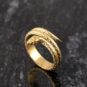 Anillo de Serpiente Chapado en Oro de 18K Estilo Caliente, Anillo Gótico Punk de Latón Genuino para Mujer, Anillo Envolvente Punk de Serpiente al por Mayor para Mujer - Product Image 2