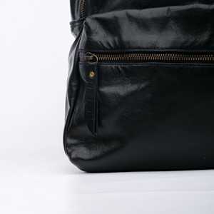 Vente en gros 100% sac à dos en cuir véritable à la mode tenue décontracté avec fermeture à glissière étanche ordinateur portable cadre interne couleur unie - Product Image 4