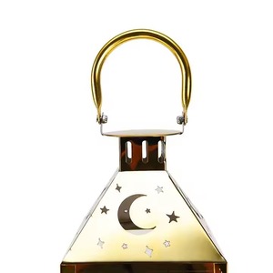 Venta caliente Diseño de corte único Acabado en oro Ramadán Eid Hajj Festival Linterna Lámpara Decoración Fiestas Vajilla Decoraciones - Product Image 5