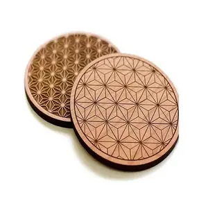 Wholesale Rustic Shape Natural Color Wooden Coasters Square Wood <b>Pads</b> for Tea <b>Coffee</b> Home Use with Customized Logo - Product Image 6