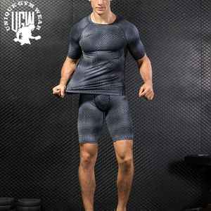 เสื้อรัดกล้ามเนื้อสำหรับออกกำลังกายผู้ชาย - ระบายอากาศได้ดี แห้งเร็ว เป็นมิตรกับสิ่งแวดล้อม แขนยาว พิมพ์ลายด้วยเทคนิคฮีททรานเฟอร์ ผลิตจากโพลีเอสเตอร์ผสมคอตตอน - Product Image 6