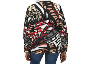 Manteaux d'hiver ultra légers pour femmes Vestes courtes compressibles résistantes à l'eau Technique tricotée imprimée respirante - Product Image 4