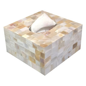 Porte-serviettes de forme rectangulaire de conception tendance en boîte à mouchoirs en nacre pour la maison hôtel organisateur de Table porte-serviettes - Product Image 5