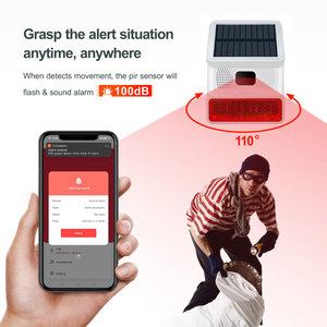 Sirena Solar WiFi Inteligente para Seguridad del Hogar, Impermeable, con Detección de Movimiento, Fabricada en China, Tuya, PST-PE523W - Product Image 4